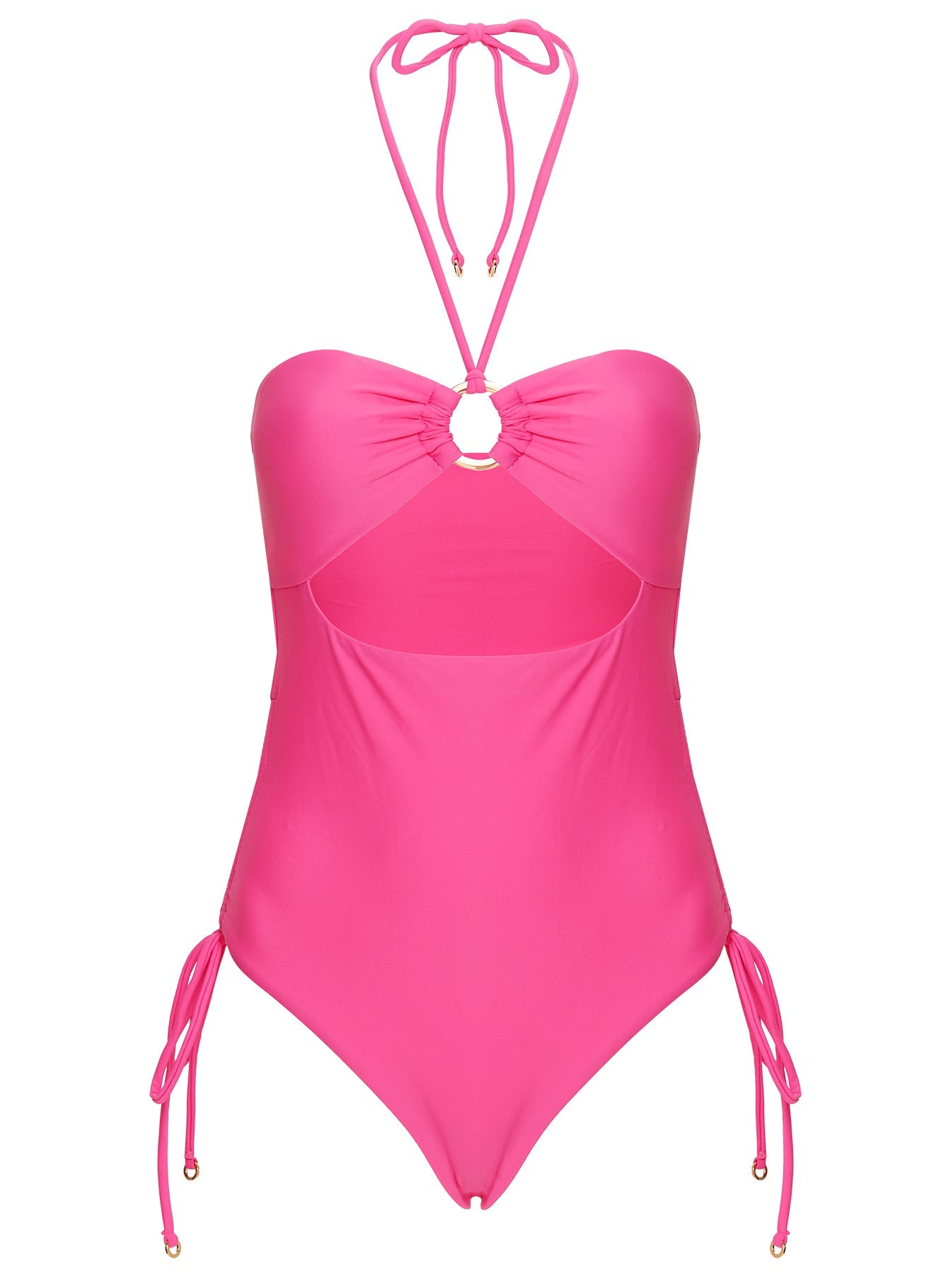 Ubelia Halter Cut Out One Piece Pink
