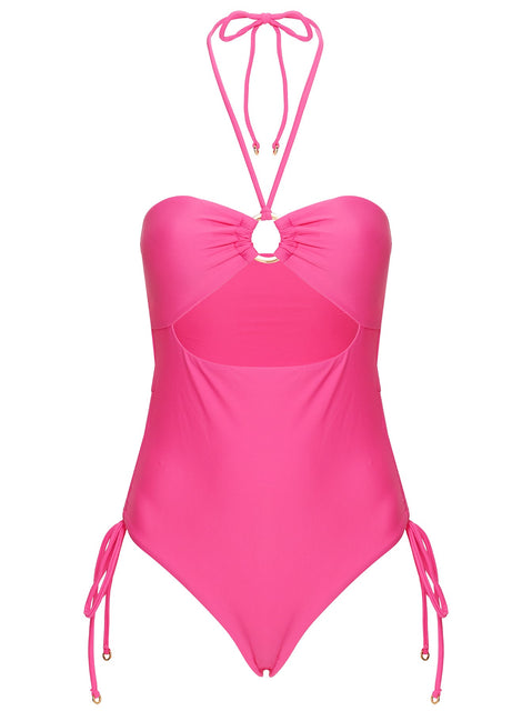Ubelia Halter Cut Out One Piece Pink