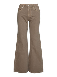 Under Control Mid Rise Wide Leg Jeans Washed Brown
