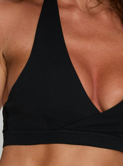 Lock In Active Halter Crop Top Black