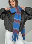 Soft knit scarf with fringed edges  Good stretch