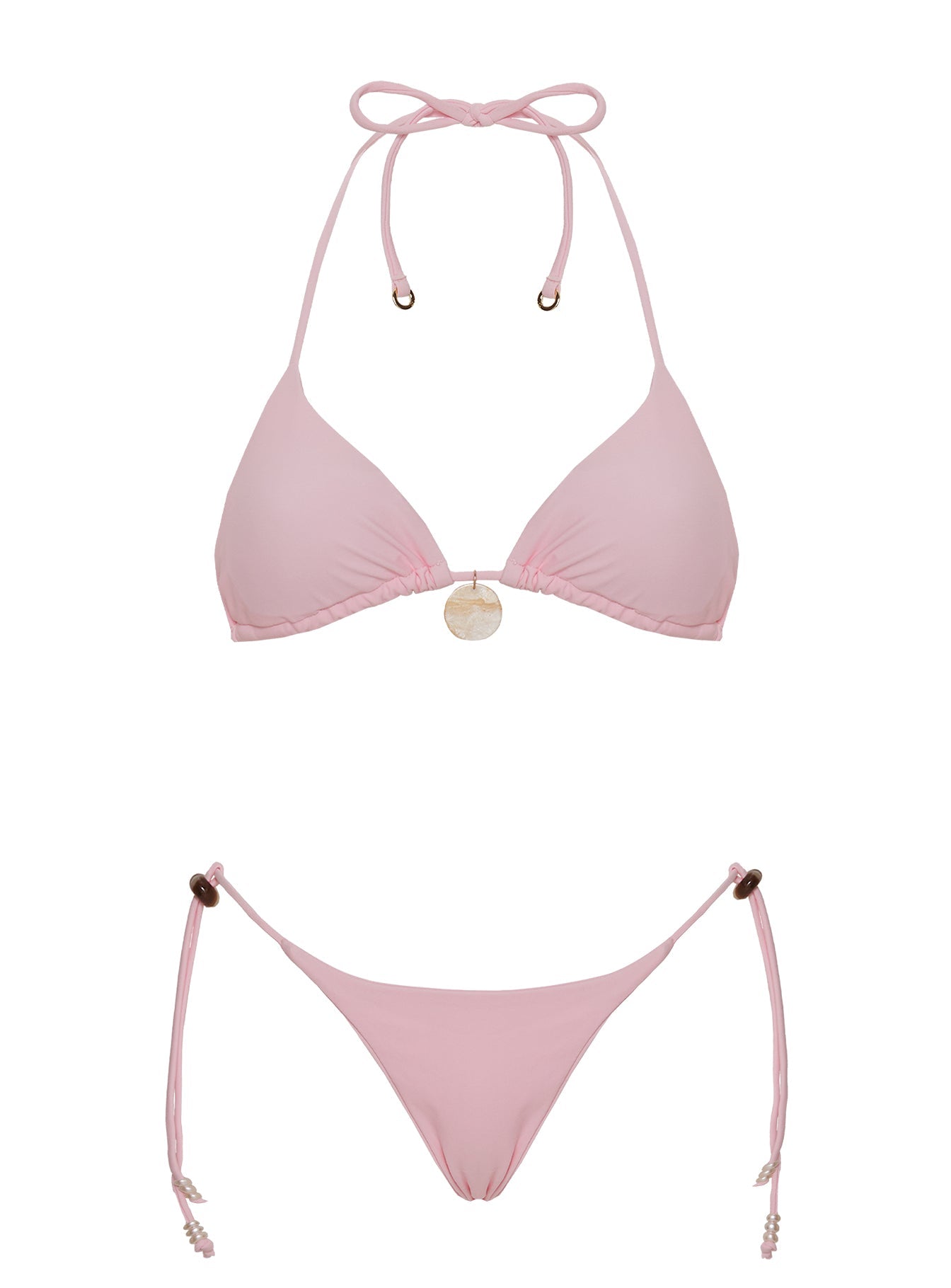 Zabina Hardware Triangle Bikini Top Pink