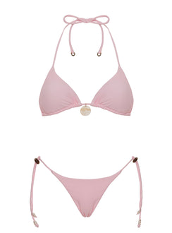 Zabina Hardware Triangle Bikini Top Pink