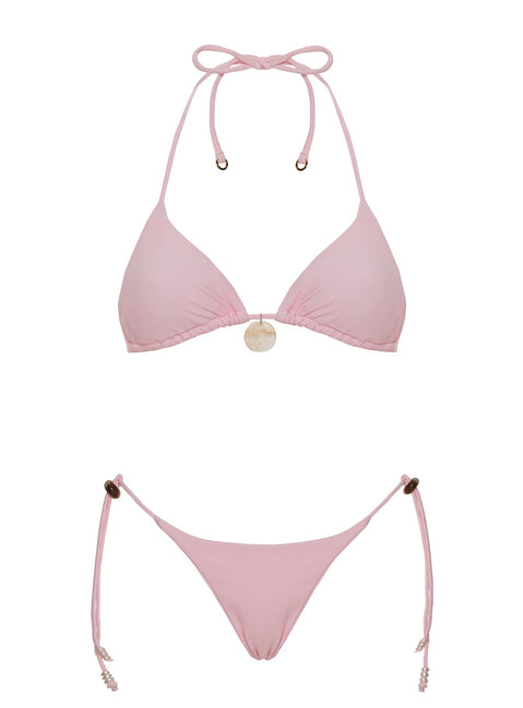 Zabina Hardware Triangle Bikini Top Pink