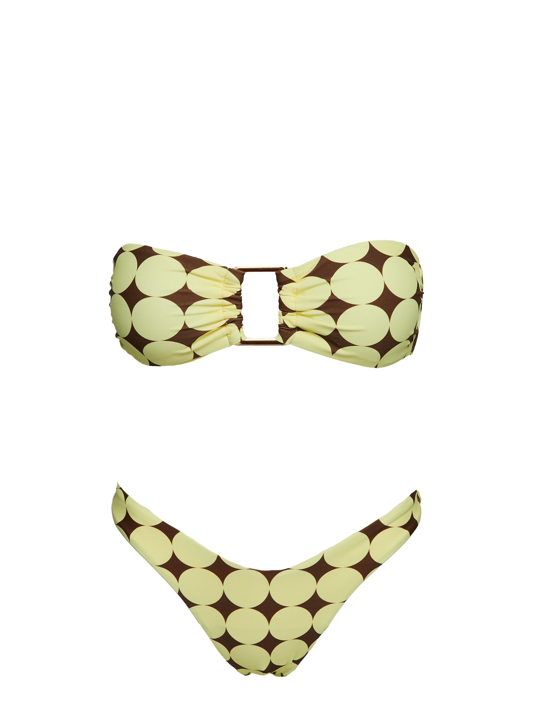 Calbira Cheeky Bikini Bottoms Yellow Geo