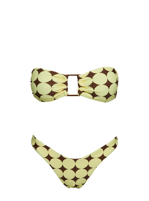 Calbira Cheeky Bikini Bottoms Yellow Geo