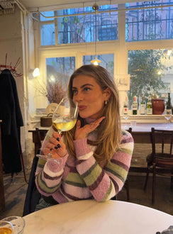 Keeva Zip Through Knit Jumper Pink / Green Stripe Jumpers 