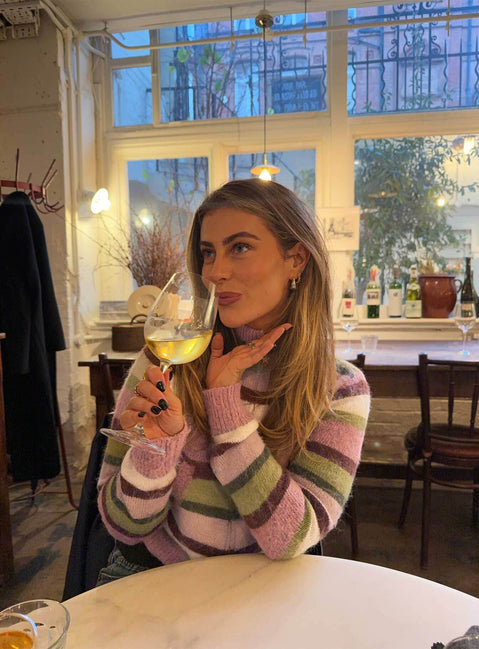 Keeva Zip Through Knit Jumper Pink / Green Stripe Jumpers 