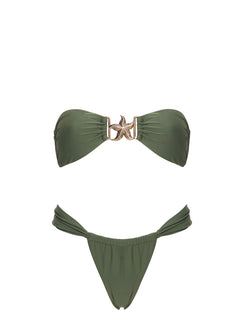 Summer Season Ruched Side Bikini Bottoms Green