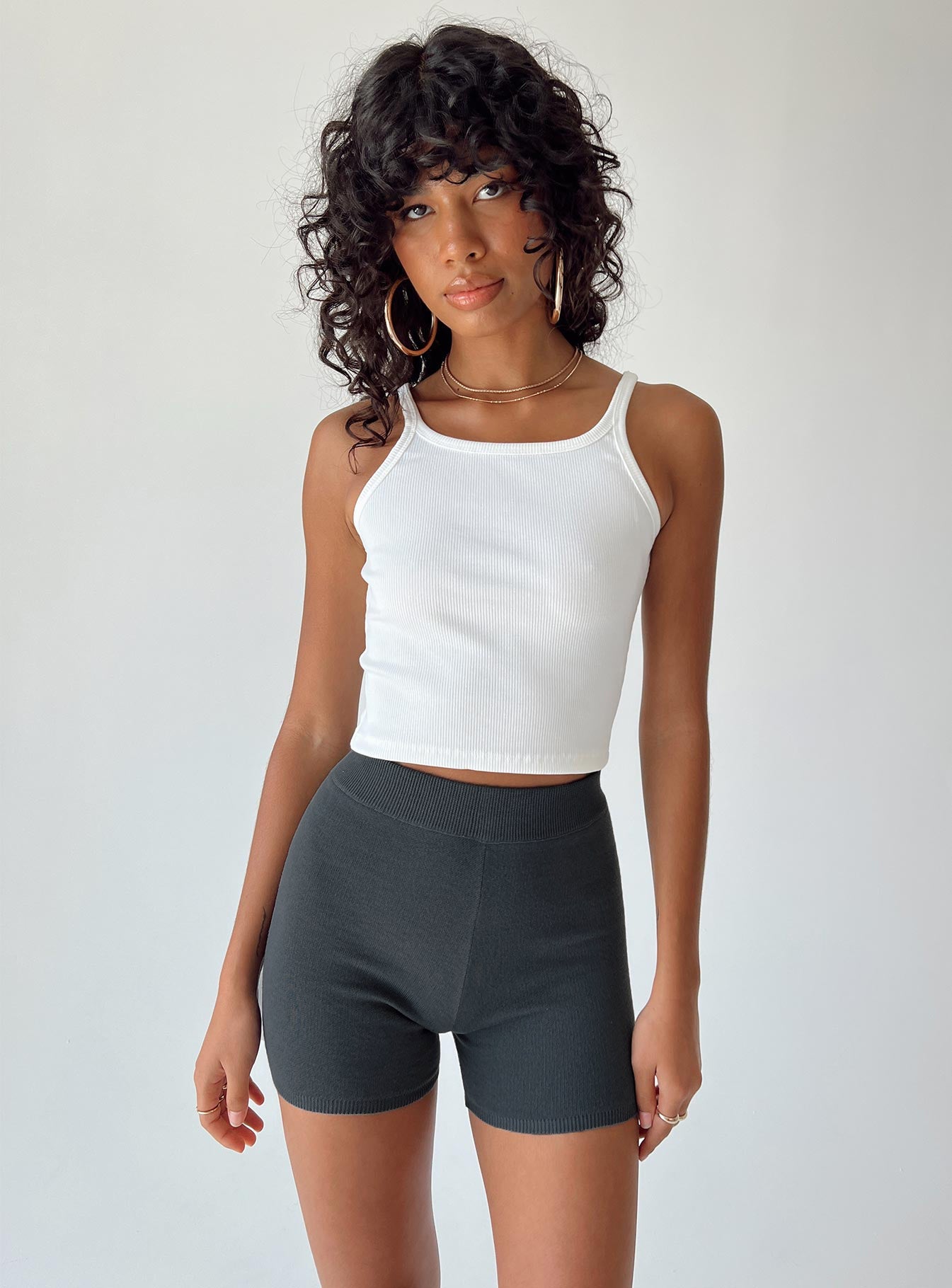 Bike short Soft knit material High waisted Elasticated waist band