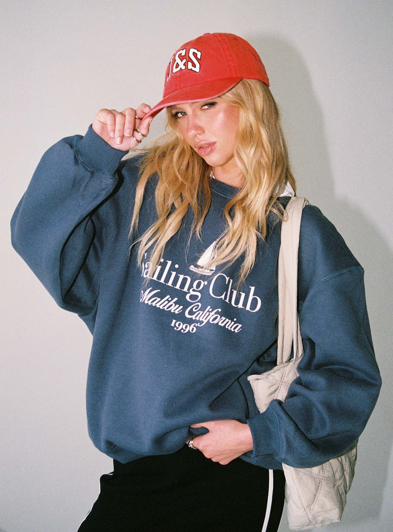 Sailing Club Sweatshirt Navy Princess Polly  Cropped 
