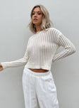 Sweater  100% cotton Soft knit material  Delicate material - wear with care  Wide neckline  Drop shoulder  Good stretch  Sheer / Unlined 