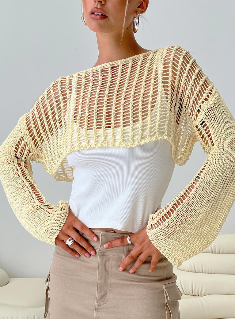 The Kennedy Cropped Sweater Lemon Yellow