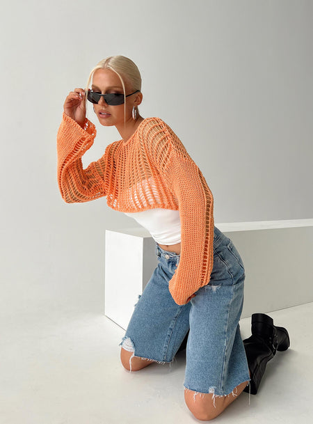The Kennedy Cropped Sweater Orange