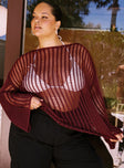 The Kennedy Sweater Burgundy Curve Princess Polly  long 