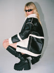 Lexie Faux Leather Jacket Black