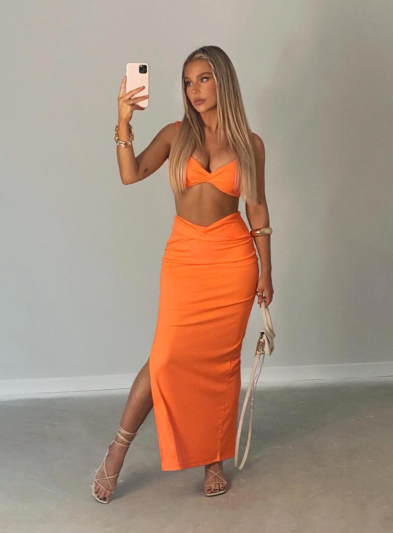 Shop Formal Dress - Jessie Set Orange fourth image