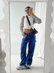 Princess Polly Mid Rise  Miami Vice Pants Blue