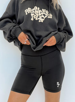 Bike shorts High waisted Elasticated waistband Graphic print Good stretch Unlined