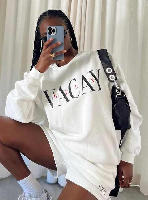 Vaycay Sweatshirt White Princess Polly  long 