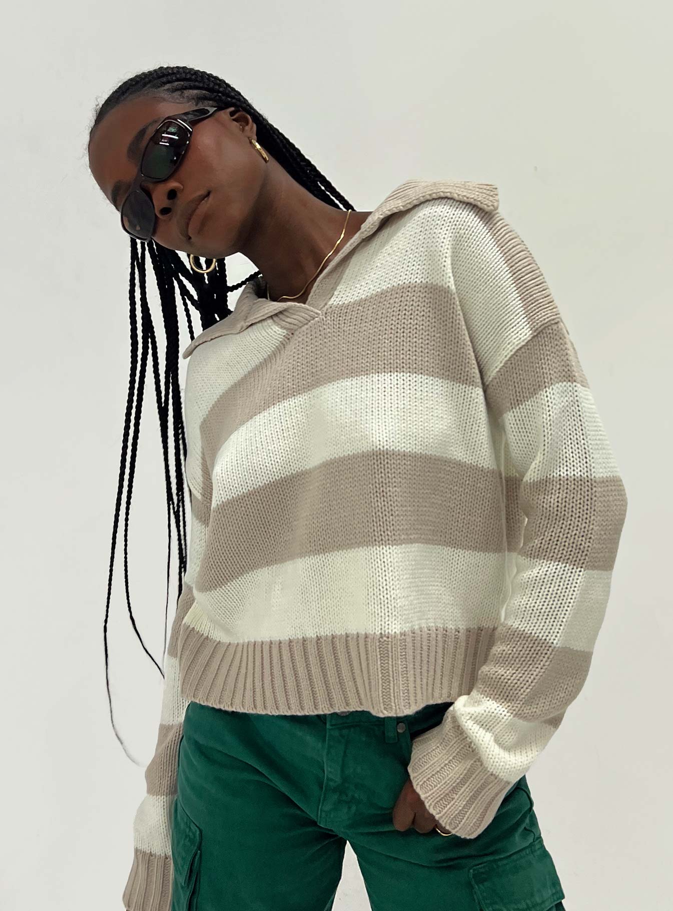 Hampton Sweater Beige Princess Polly  Cropped 