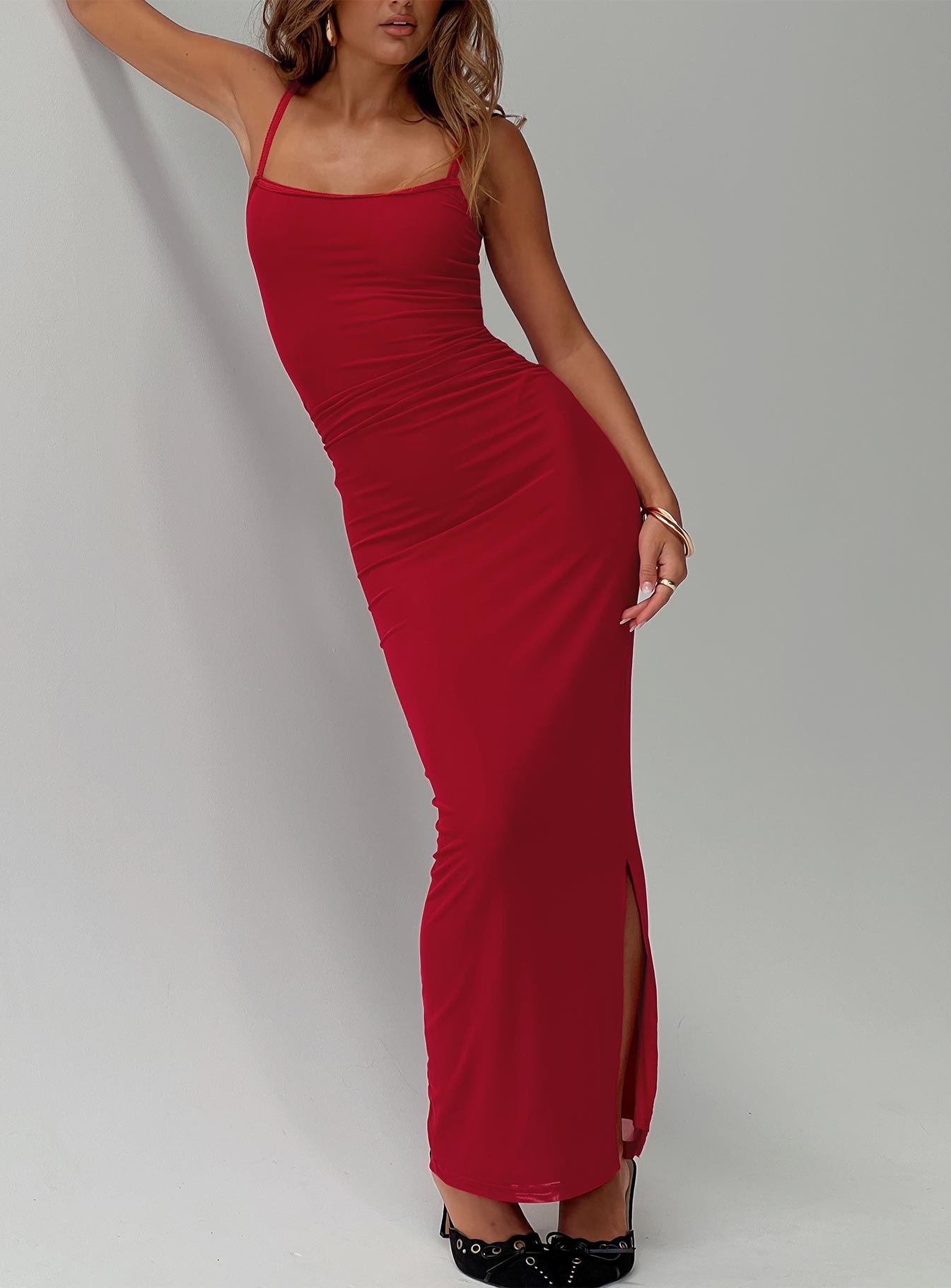 Shop Formal Dress - Apolline Maxi Dress Red fourth image