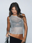 Tank top Sheer design Good stretch Unlined 