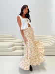 Floral maxi skirt Tiered design, frill detailing throughout, wide elasticated waist band  Non-stretch material, fully lined