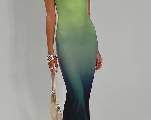 Stolen Love Strapless Maxi Dress Blue / Green Ombre Princess Polly Lower Impact