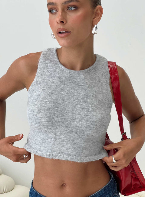 grey knit tank top