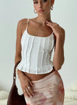 White top Top Adjustable straps, pleated detail, invisible zip fastening 