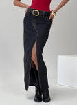 Barbara Split Midi Skirt Charcoal Princess Polly  Maxi 