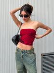 Cherry Sip Tube Top Red