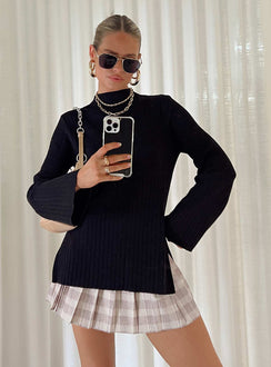 Allen Ribbed Sweater Black Princess Polly  long 