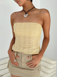 Strapless top Broderie anglaise material Invisible zip fastening at back