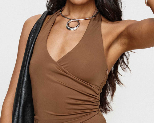 Marvin Halter Top Brown Princess Polly Lower Impact