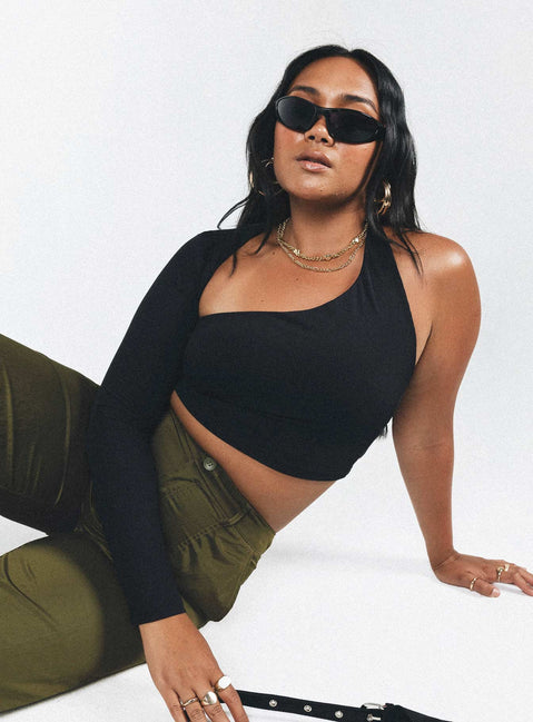 Crop top Ribbed material Single long sleeve Good stretch Fully lined