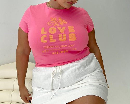 Thread Together Love Club Baby Tee Pink Curve Princess Polly Lower Impact