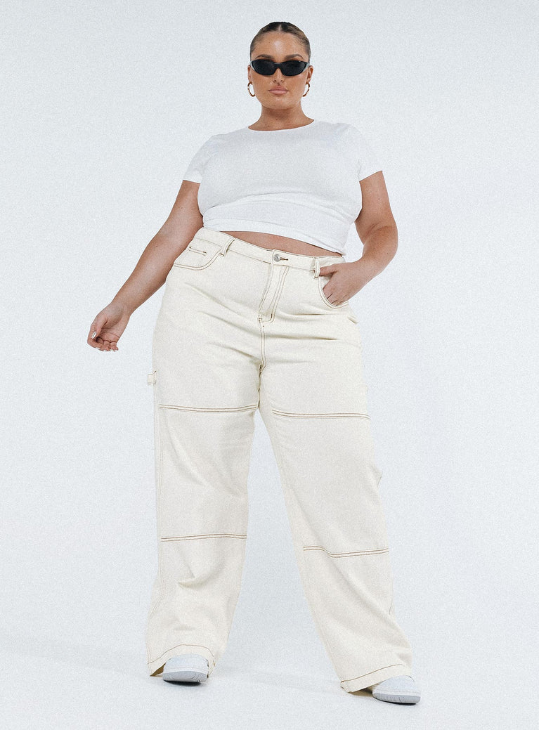 Princess Polly High Rise  Copeland Jeans White Curve