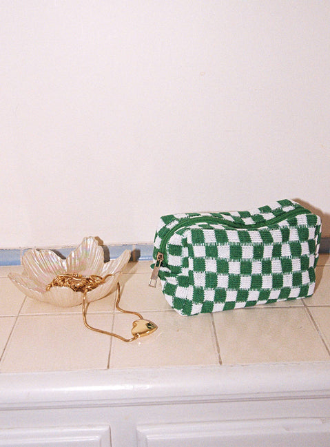 Zinny Cosmetics Case Green / White