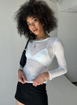 Long sleeve top  Slim fitting  Princess Polly Exclusive 75% polyester 25% rayon Sheer ribbed material  Good stretch  Unlined   