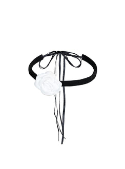 Ginger Flower Neck Tie White