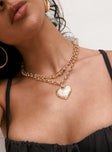 Heart To Heart Necklace Gold