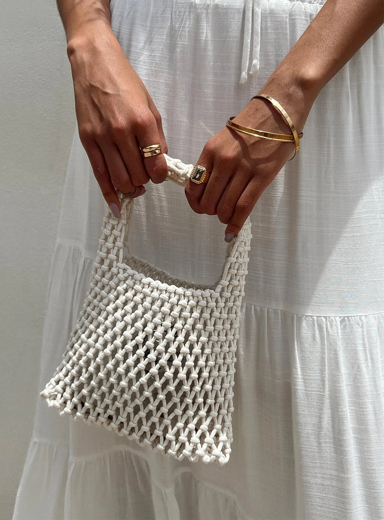 White crochet discount bag