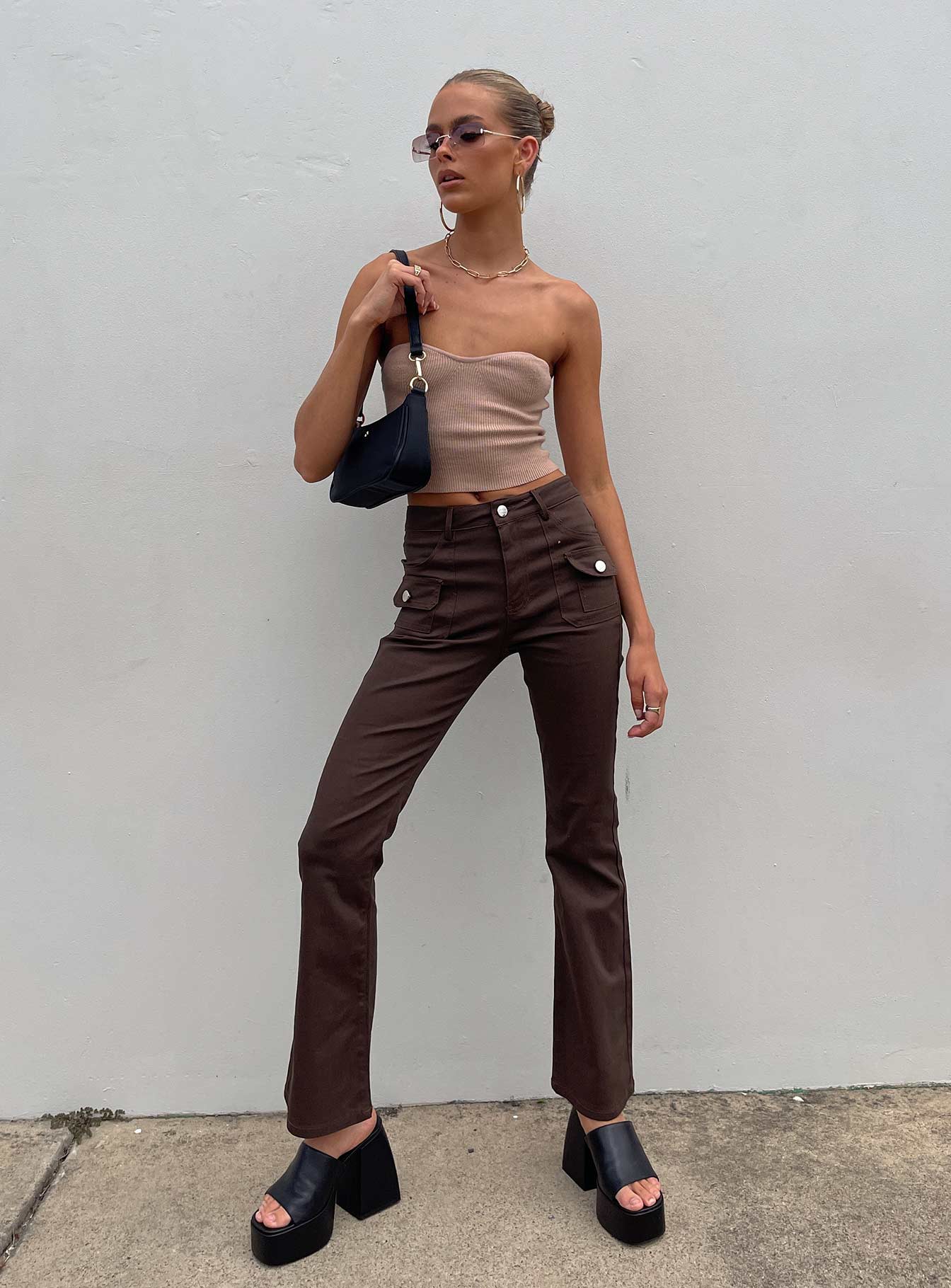 Princess Polly   Neiko Pants Brown