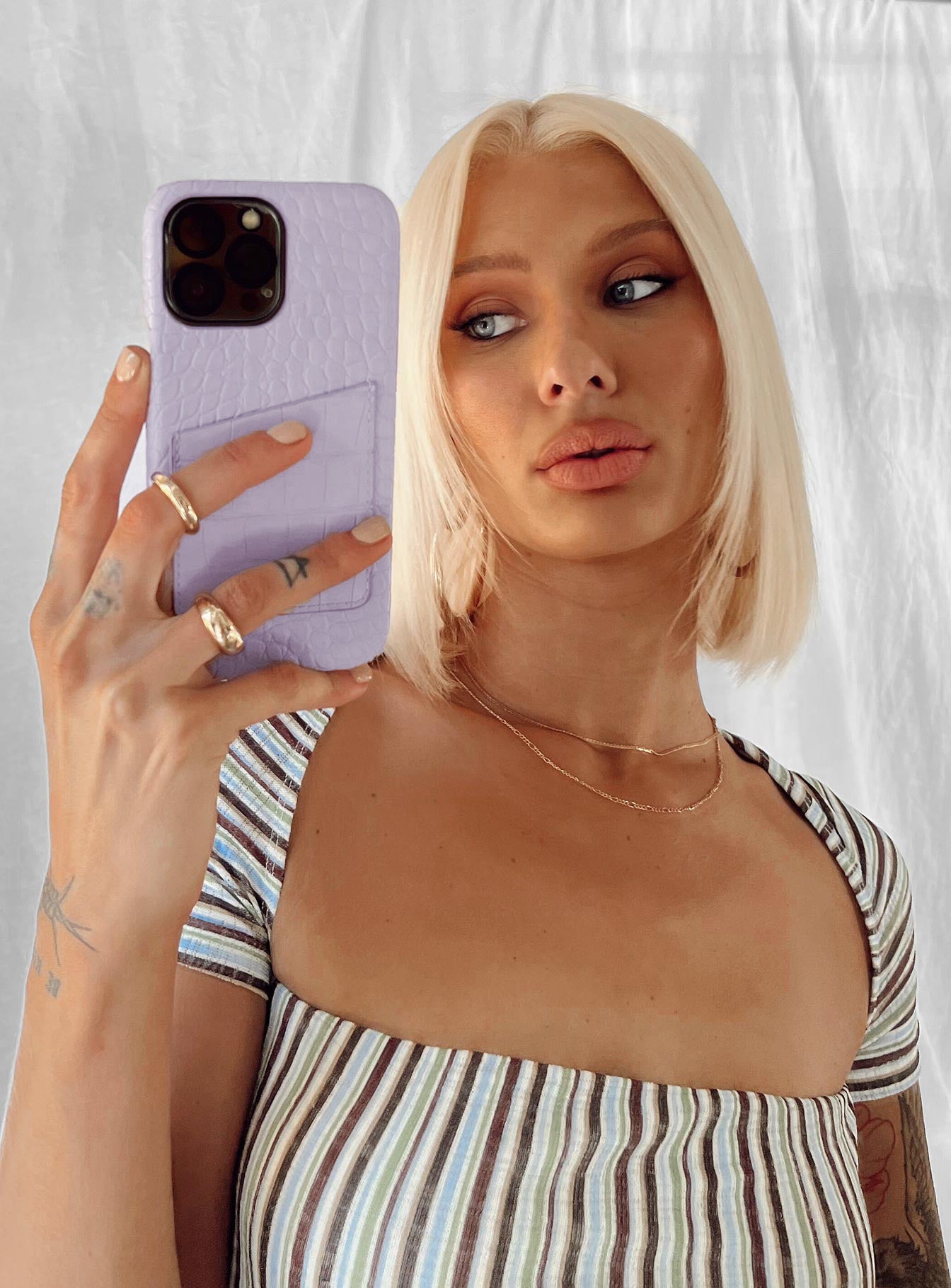 iPhone case  Princess Polly Exclusive 55% PU 45% PC Faux croc leather  Card slip Clip-on style 