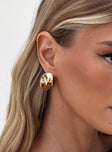 Gold-toned earring Hoop style, stud fastening