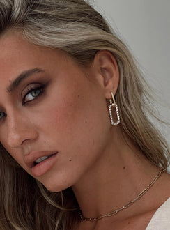 Gold-toned earrings Diamante detail, clasp fastening