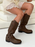Faux leather boots Silver-toned hardware, pull tabs at leg, square toe