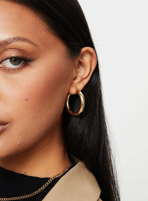 Drysdale Gold Plated Hoop Earrings Gold